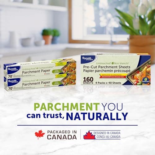 Reynolds Kitchens Unbleached Parchment Paper/12 inches x 70 feet 2-Pack/Parchment Paper Roll/Baking Paper/Compatible as Air Fryer Liners — view 2