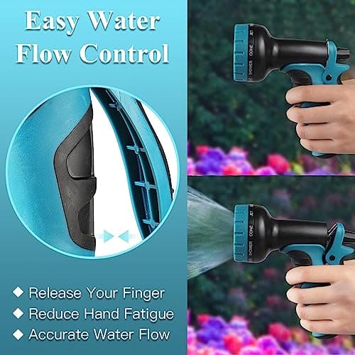 50Ft Expandable Garden Hose Water Hose - Kink Free Flexible Expending Hose with 10 Function Spray Nozzle and 3-Layers Latex, 3/4 Solid Fittings — view 4