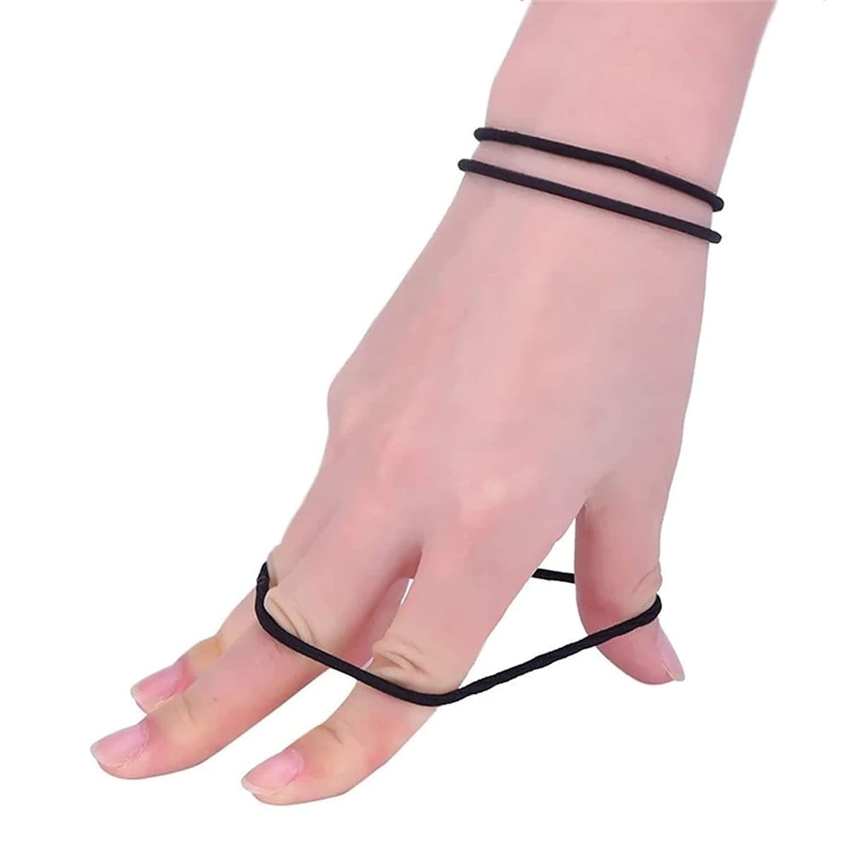 WROLY Hair Bands, Hair Bands For Women, Ponytail Holders, Hair Bobbles Hair Ties 4mm, Hairbands Hair Bands For Girls, Hair Bobbles Elastic Hair Bands (50-Hair Bands (Black) — view 3