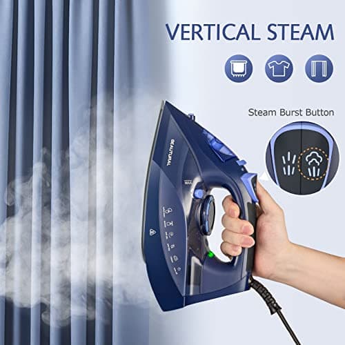 BEAUTURAL Steam Iron for Clothes with Precision Thermostat Dial, Ceramic Coated Soleplate, 3-Way Auto-Off, Self-Cleaning, Anti-Calcium, Anti-Drip — view 3