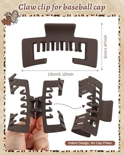Hat-Friendly Claw Clips for Baseball Caps - 4 Pcs Trucker Hat Hair Clips for Women, Claw Clips for Thick Hair Hat Hairstyles, Gifts Hair Accessories
