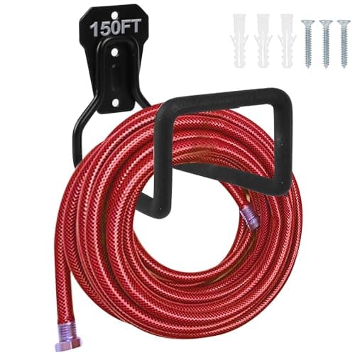 Metal Garden Hose Holder - Heavy Duty Hose Hanger Wall Mounted Water Hose Holder for Outside Yard, Sturdy Hose Reel Hose Hooks Ideal for Water Hose, Extension Cords