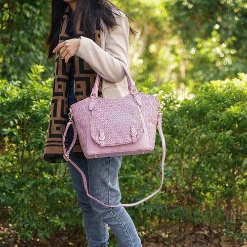 MKF Collection Shoulder Bag for Women, PU Leather Pocketbook Top-Handle Crossbody Purse Tote Satchel Handbag By Mia K, Talula Black, Large — view 2