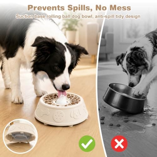 Dog Lick Bowl, Slow Feeder Dog Bowls for Liquid Treats, Food-Grade Silicone Anti-Slip Dog Licking Toy, Bone Broth and Yogurt Puzzle Feeder for Large Medium Puppy Pet & Cats Helps Protect the Stomach — view 2