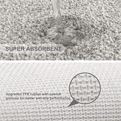VANZAVANZU Bathroom Runner Rugs 20"x70" Ultra Soft Absorbent Non Slip Fluffy Thick Microfiber Cozy Bath Mat for Tub Shower Bathroom Floors Accessories(Light Gray) — view 4