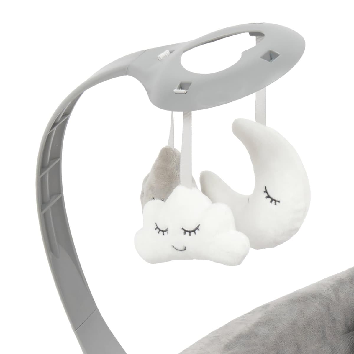Puggle Comfy Snug Plush Music & Vibration Bouncer - Melange Grey — view 4