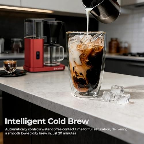 Kismile 8 Cup Drip Coffee Maker, SCA Certified Hot & Cold Brew Coffee Machine, Fast Heating to 197–205℉, 40 Min Keep Warm, Adjustable Flow Control, Easy to Clean — view 5