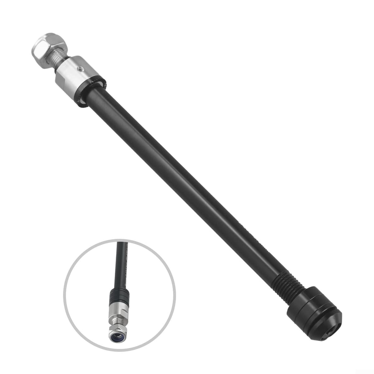 Autilyshop Adaptador de eje pasante de remolque de bicicleta de aleación de aluminio proceso CNC, longitud ajustable 160 178 mm P1.0 P1.5 P1.75 con 4 juntas para bicicleta Croozer eje de horquilla — view 5