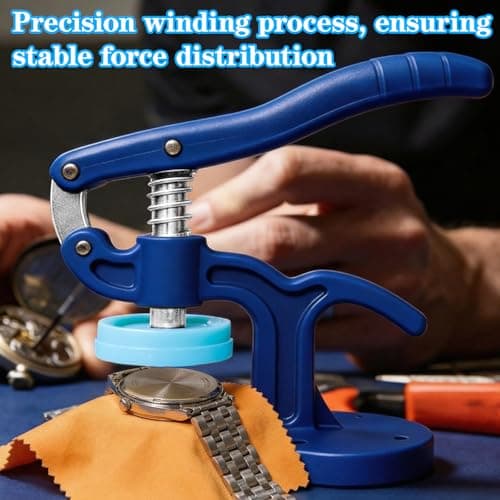 Watch Press Tool Kit, Watch Back Case Closer & Repair Tool | Blue Plastic Presser with 12 Dies (5-50mm) for Watchmakers, Repair & Battery Changes — view 4