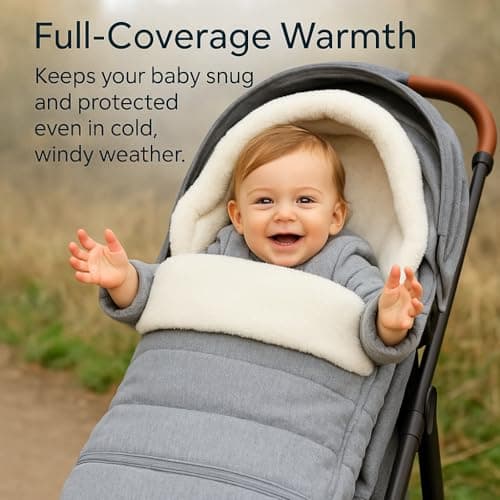 Stroller Footmuff Bunting Bag for Winter – Universal Stroller Cover for Cold Weather, Compatible with UPPAbaby Vista V2 / V3 / Vista/Cruz/Cruz V2 / RumbleSeat/Ridge/Minu – Storage Bag Included — view 4