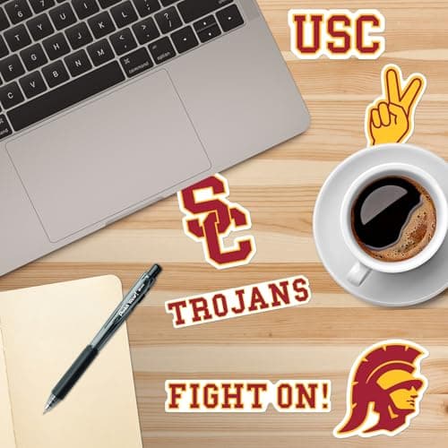 University of Southern California USC 50ct Premium Vinyl Large Sticker Pack for Laptop Water Bottle Tablet Skateboard Indoor Outdoor Decals — view 4
