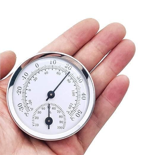 Indoor Outdoor Thermometer - Weather Dial Hygrometer Thermometer, No Battery Required Hanging Hygrometer for Wall, Table, Car, Greenhouse or Decorative, Round 4" in Diameter