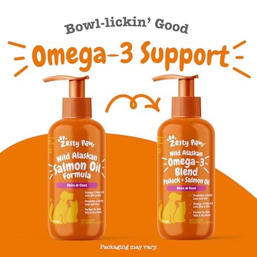 Zesty Paws Wild Alaskan Omega-3 Blend Pollock + Salmon Oil for Dogs and Cats- Skin and Coat Support, Omega 3 Supplement for Pets, 8.5oz — view 4