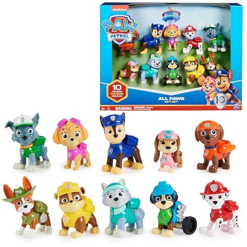 PAW Patrol, 10th Anniversary, All Paws On Deck Toy Figures Gift Pack with 10 Collectible Action Figures, Kids Toys for Ages 3 and up