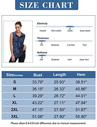 Viracy Womens Golf Shirt, Women's Zip Up Golf Workout Tank Tops Sleeveless Quick Dry Athletic Polo Shirts, A-Navy Blue, X-Large — view 3