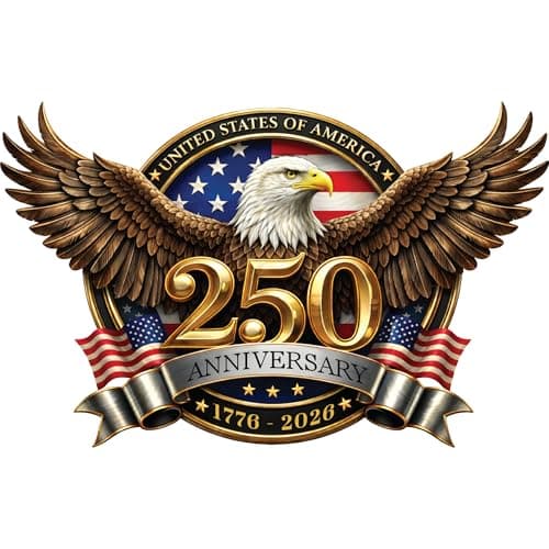 2pcs 250th Anniversary USA Car Decal Sticker, 250 Anniversary USA Merchandise, Patriotic 4th of July 1776–2026, American Flag Vinyl Bumper Stickers for Car, Truck, Window, Laptop