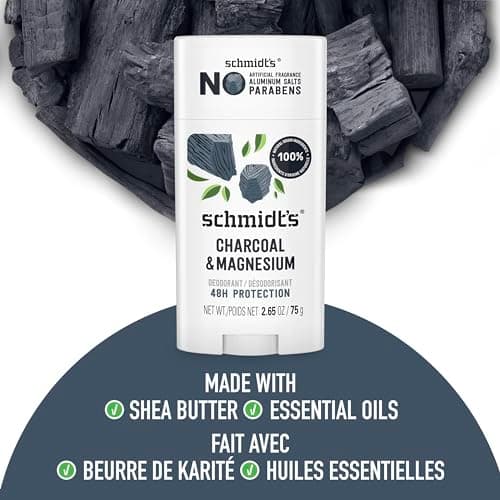 Schmidt's Natural Origin Deodorant, 48 Hour Odour Protection, Charcoal & Magnesium Deodorant for Men and Women, 75g — view 3