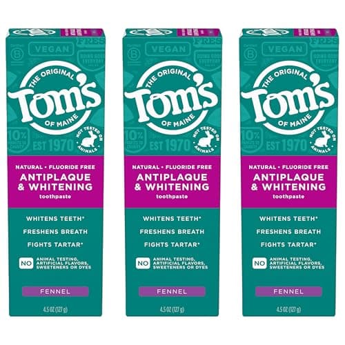 Tom’s of Maine Antiplaque and Whitening Toothpaste, Fluoride Free, Fennel, 3 Pack, 4.5 Oz — view 8