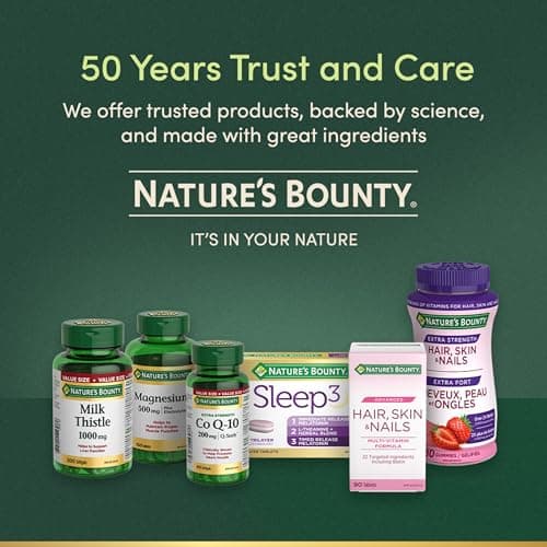 NATURE'S BOUNTY Biotin, Ultra Strength, 10,000 mcg, Promotes Hair Growth, Thicker Healthier Nails, Stronger Thicker Hair & Healthier Skin, Helps Metabolize Nutrients, Softgels, 55.4 g — view 5