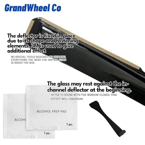 GrandWheel Co Smoke Tinted in-Channel Side Window Vent Visor Deflectors Rain Guards Compatible with Toyota Corolla 2020-2026 Sedan - 4 pcs. GW0491 — view 3