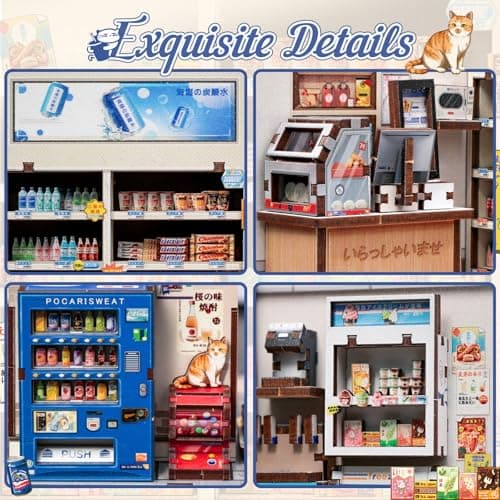 CUTEBEE Book Nook Kit - DIY Miniature House Japanese Detective Convenience Store, Dollhouse Booknook for Adults, Tiny House Bookshelf Decor 3D Wooden Puzzle Gifts (Beika-cho Convenience Store) — view 4