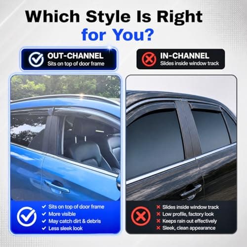 IG Window Visors Fit for 2016-2020 Kia Optima, Out-Channel Rain Guards Vent Wind Deflectors 4PC, Car Accessories for 16-20 Optima (Excludes Hybrid Models) — view 2