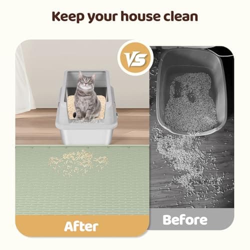Silicone Cat Litter Mat for Litter Box 145x101cm Large Cat Mat, Green — view 3