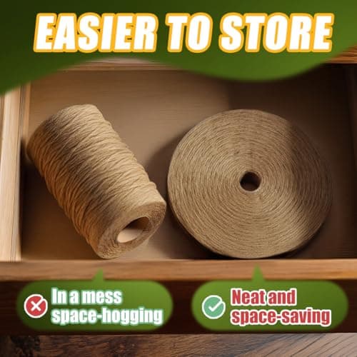 PerkDecor 1000FT Natural Jute Twine String Bulk Hemp Rope Cord for Crafts Gardening Gift Wrapping Wedding Décor Packing Material Burlap Ribbon Christmas Knitting Macrame Decoration (Brown 2mm* 1000ft) — view 5