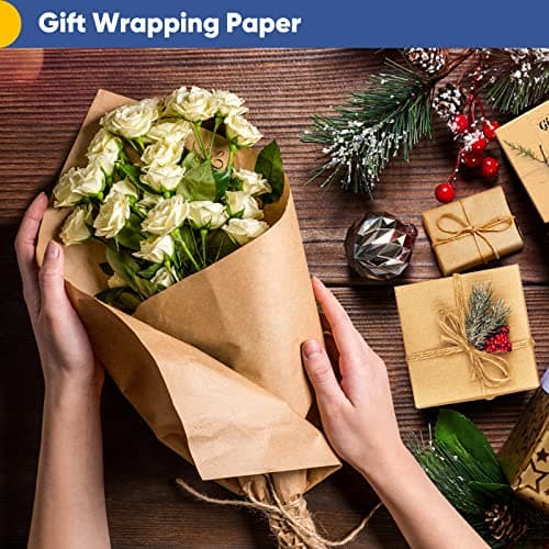 Vanhench Brown Wrapping Paper Roll 17.5"x 1200"(100') — view 2