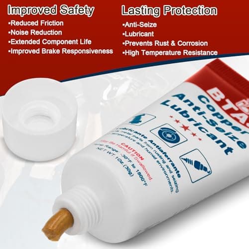 BTAS Anti Seize Lubricant Copper Grease High Temp Never Antiseize for Spark Plug Threads Bolts 1 oz 2 Pcs