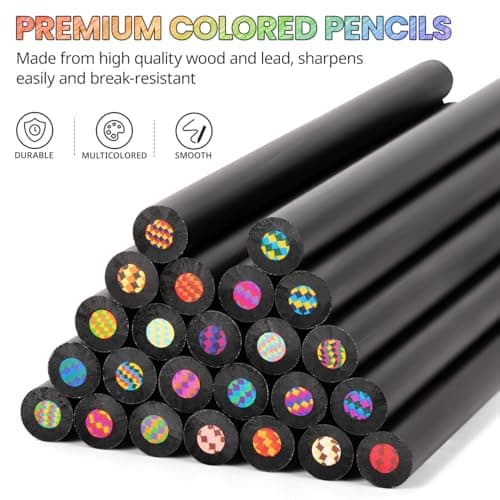 Yangmei Art Supplies 12 Rainbow Colored Pencils, Teen Girl Gifts Trendy Stuff, Arts and Crafts for Kids Ages 8-12, Gifts for 5-12 Year Old Girl, Party Favors for Kids 8-12, Stocking Stuffers — view 4