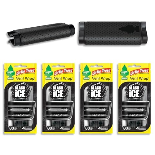 LITTLE TREES Car Air Freshener. Vent Wrap Provides Long-Lasting Scent, Slip on Vent Blade. Black Ice, 16 Air Fresheners — view 2