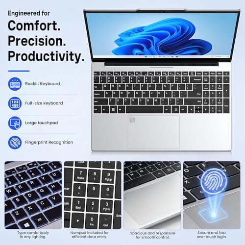 15.6 Inch Laptops, Core i3 Processor, 8GB RAM, 128GB SSD, Backlit Keyboard — view 3
