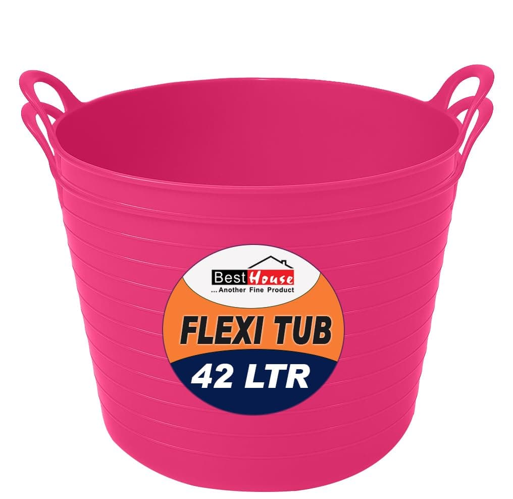 Best House | 3 Pcs of Flexi Tub with Handles | Small Size | Mini | 7 Litres | Yellow | Garden Tubs | Plastic Storage Container for Home, Washing, Garden Waste and DIY Projects — view 52
