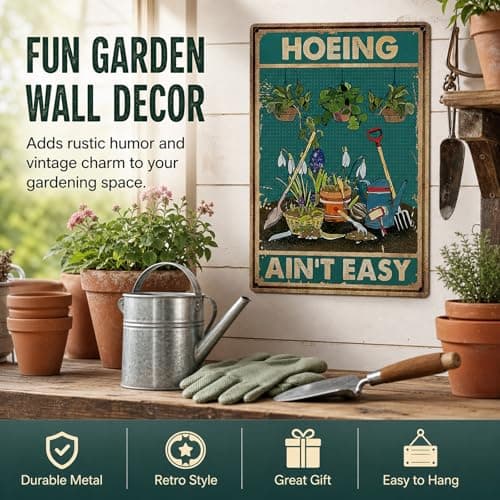 Artlunar Funny Garden Sign Outside Decor - Humorous Gardening Gift for Women Enthusiasts, 12" x 8" (980) — view 3