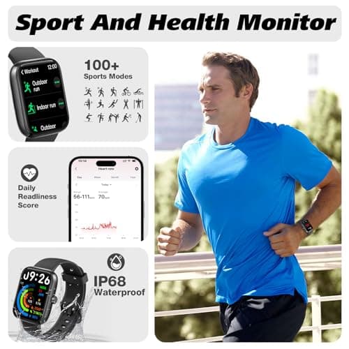 Smart Watch for Men Women with Bluetooth Call, Alexa Built-in, Heart Rate & Sleep Monitor, 1.83" DIY Dial Fitness Watch with 100+ Sport Modes, IP68 Waterproof, Compatible with Android iOS — view 3