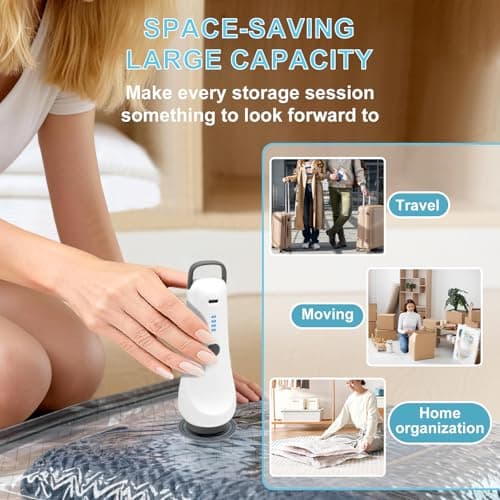 Vacuum Bags for Travel,12 Pack Vacuum Storage Bags with Wireless Pump — view 5