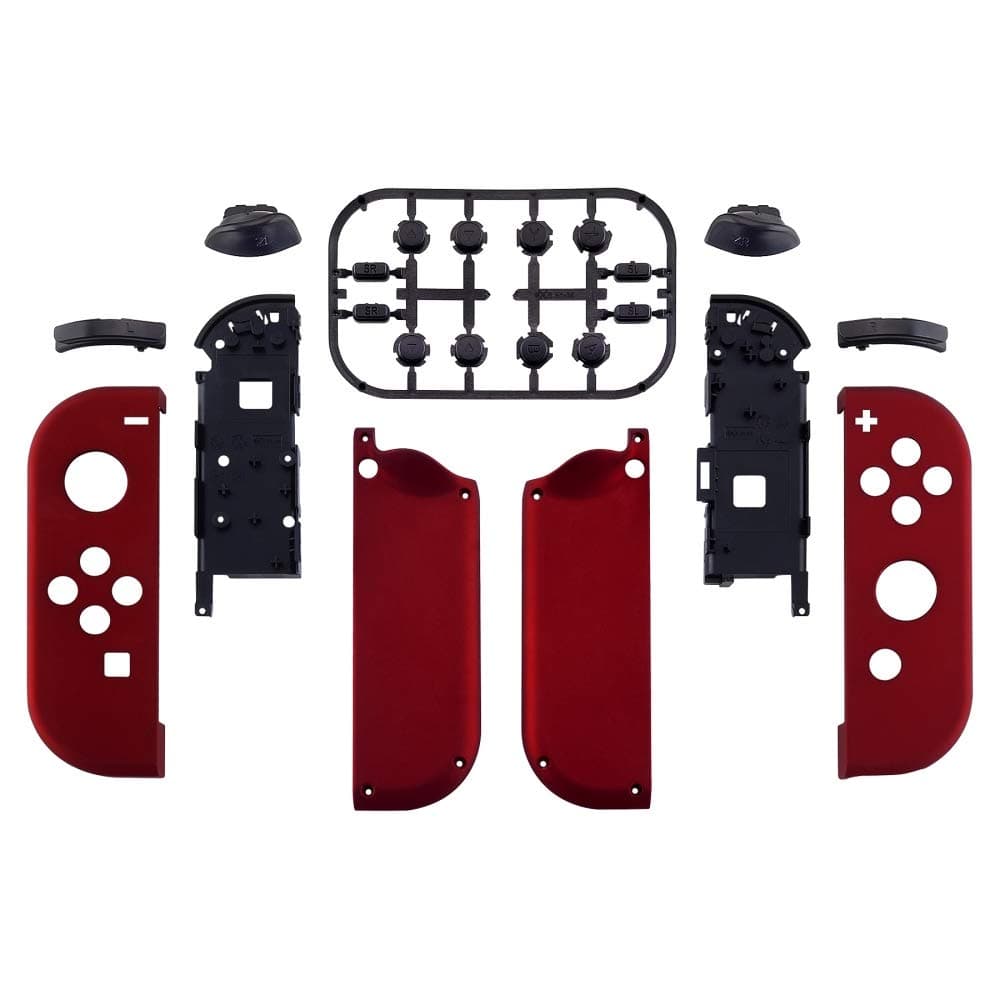 eXtremeRate Carcasa Joycon para Nintendo Switch & OLED Funda de Agarre Reemplazo Shell con Botones para Nintendo Switch Joycons OLED No Incluye Carcasa de Consola(Rojo Esmerilado) — view 2