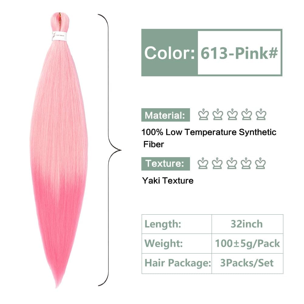 YDDM Capelli Per Treccine Africane Morado Extension Treccine Texture Yaki Easy Install per Principianti 32 Pollici 3 Pezzi Capelli Leggeri e Naturali per Box Braids, Twist e Crochet — view 40