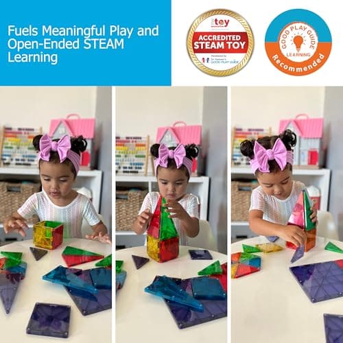 MAGNA-TILES Classic 32-Piece Magnetic Construction Set, The Original Magnetic Building Brand — view 3