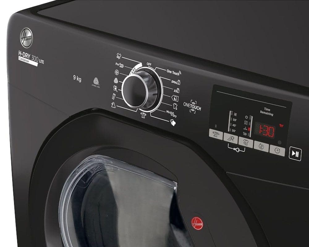 HLEC9DGB H-DRY 300 9 KG Large Capacity, Sensor Dry, 14 Programmes, B Energy, NFC Connected, Anti-Allergy, Anti- Crease, Delay Start, Freestanding Condenser Tumble Dryer - Black (HxWxDcm) - 59x60x85 — view 3