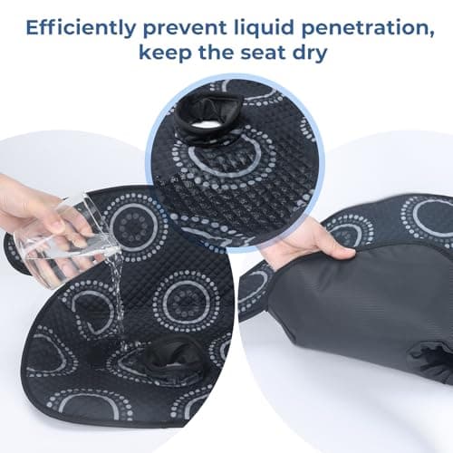 COOLBEBE Car Seat Protector for Potty Training, 11.8in Dry Waterproof Car Seat Liner Toilet Training for Baby Toddler, Piddle Pads Cover Car Seat Pad for Strollers & Carseat (Black, 2Pcs) — view 2