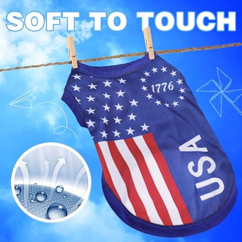 American Flag Inspired Dog Clothes: Ultra-Comfy Dog Shirt, Ideal Tank Materials for Cute, Stylish Look, Perfect for Everyday Wear & Independence Day Celebrations, Blue USA L — view 5