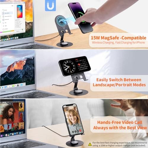 Magnetic Wireless Charging,Excel Cheat Sheet Mouse Pad with Phone Stand Extended Excel Shortcuts Desk Pad, Waterproof Ultra-Smooth Keyboard Mat, Non-Slip Base (Not Included Adapter 9V 2A) — view 3