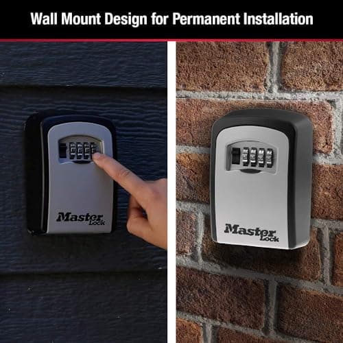 Master Lock Wall Mount Key Lock Box with Resettable Combination Lock, Outdoor Key Lock Box, 5 Key Capacity, 5401D — view 2