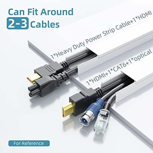 Delamu Cord Hider, 157in Cord Cover Wall, Premium Cord Covers for Wires on Wall, Cable Concealer Hider Kit for Hiding Wires in Home and Office Cable Management, 10X L15.7in X W0.95in X H0.55in, White — view 2