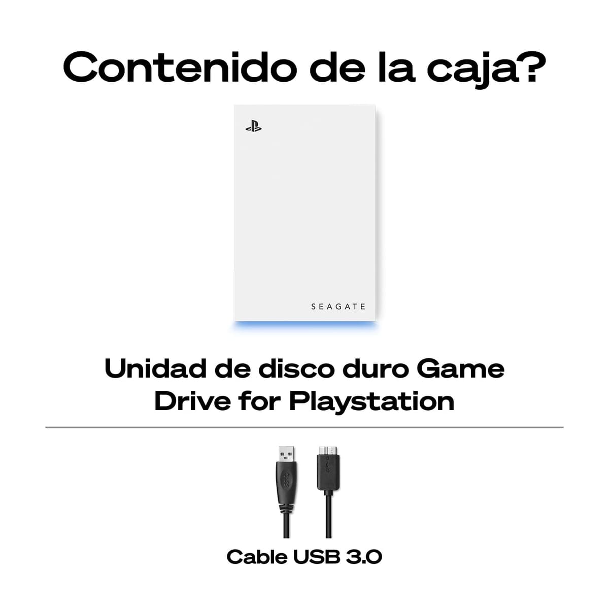 Seagate Game Drive PS4/PS5 5TB, disco duro externo portátil, 2,5", USB 3.0, blanco, LED azul, Plug and Play (STLV5000202) — view 2