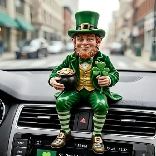 Festives Irish Leprechaun Figurine Resin Craft Shelf Sitters Patricks Day Ornament for Table Display and Gifting Patricks Day Leprechaun Statue