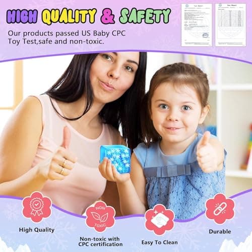 Squishy Fidget Toys Stress Cube - Squeeze Toys Stress Balls for Adults Slow Rising Squishies Glow in The Dark Snowflakes Sugar Sensory Toys for Kids with Autism Fidgets for Classroom Prize Toys — view 5