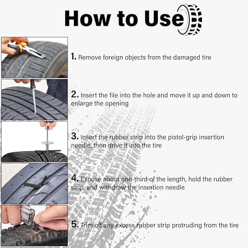 Sixzoo 60 PCS Tire Plugs Heavy Duty, 4" X 0.24" Tire Repair Plugs, Rubber Tires Plug, Tires Repair Strings for Tubeless Puncture Car, RV, SUV, ATV, Motorcycle, Truck,Tractor (Black) — view 4